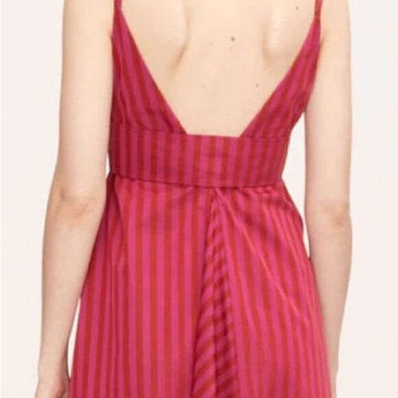 REBECCA TAYLOR Marseille Stripe Cotton Maxi Dress In Stripe Hibiscus 8 $395 - Picture 11 of 12